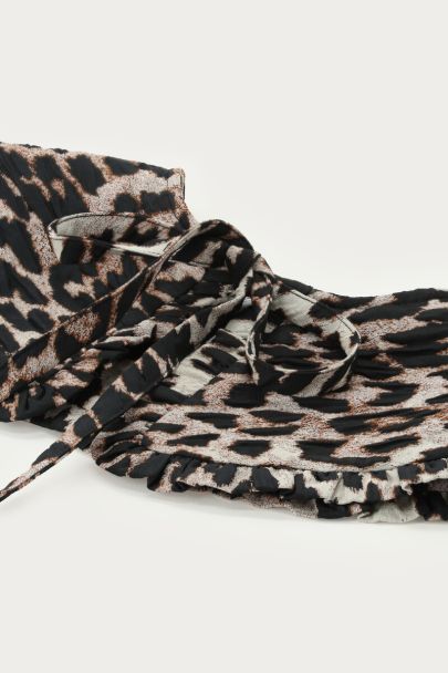 Panterprint kraag met ruffle