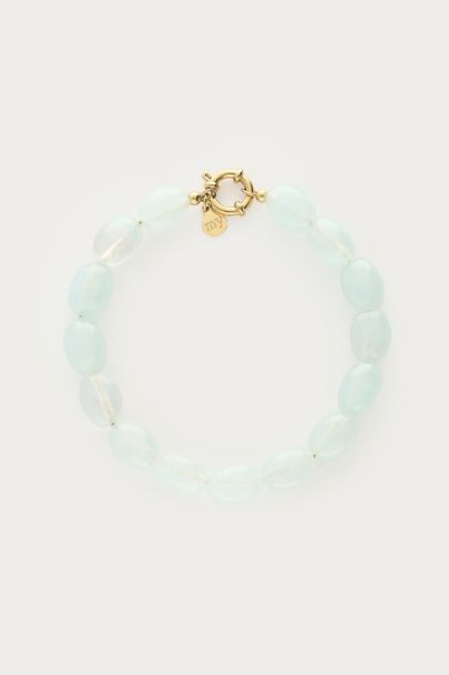 Licht blauwe minimalistische kralenarmband