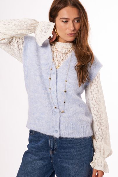 Light blue oversized gilet