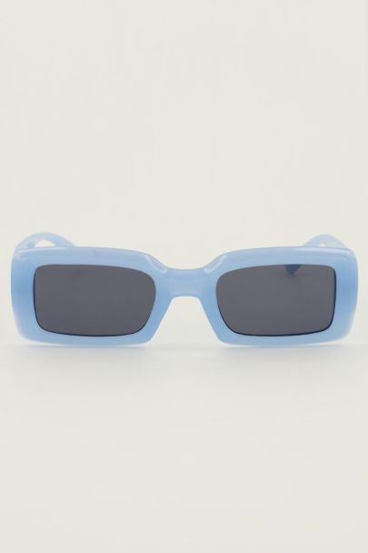 Lunettes de soleil rectangulaires bleu clair