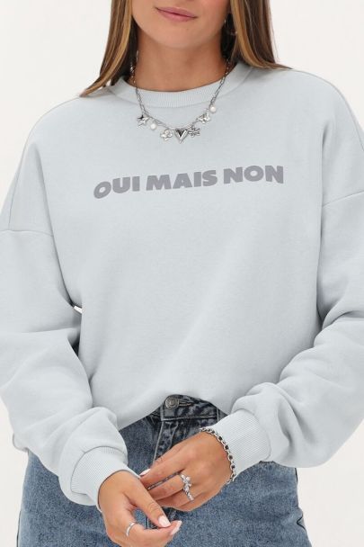 Light blue ''Oui mais non'' sweatshirt