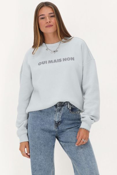 Light blue ''Oui mais non'' sweatshirt
