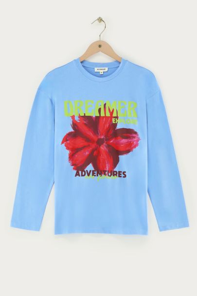 Light blue long-sleeved T-shirt "Dreamers"