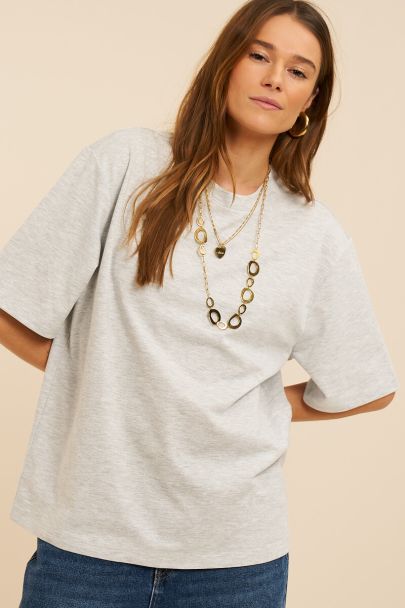 Licht grijs oversized basic T-shirt