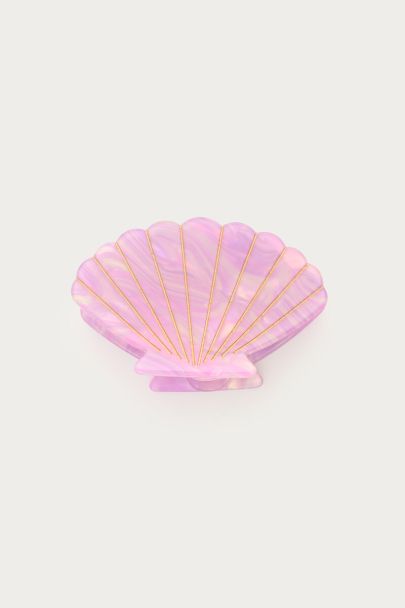 Lila mini-haarclip schelp