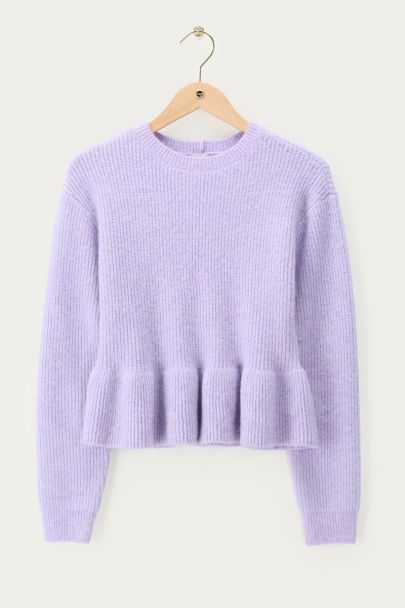 Pull péplum lilas