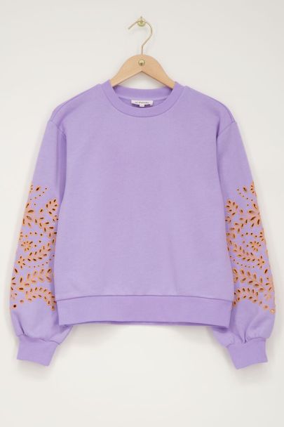 Lilac sweatshirt with embroidered sleeves | My Jewellery
