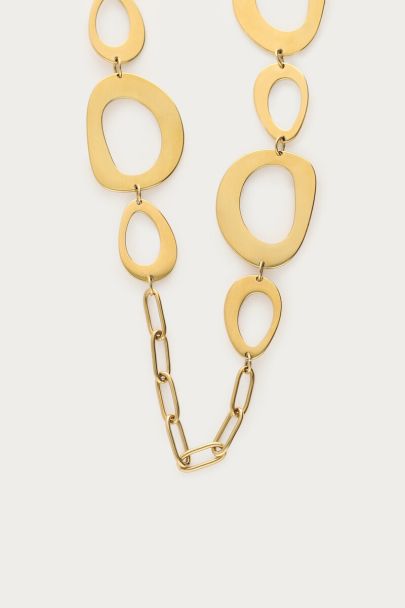 Lange schakelketting met open ovale vormen