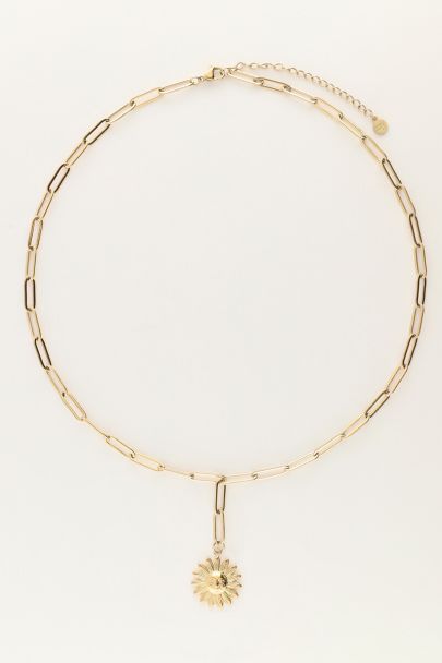 Long chain necklace with sun