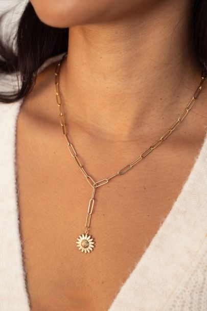 Long chain necklace with sun