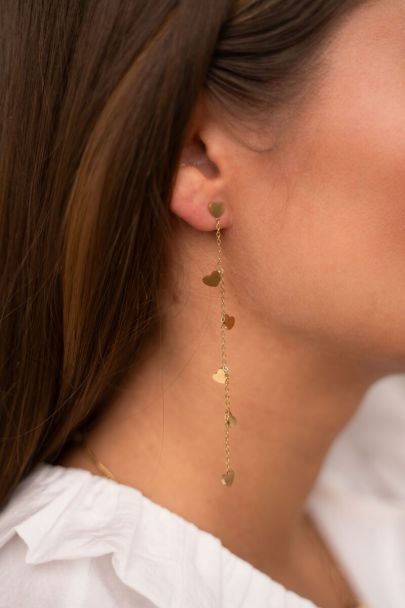 Long earrings with hearts