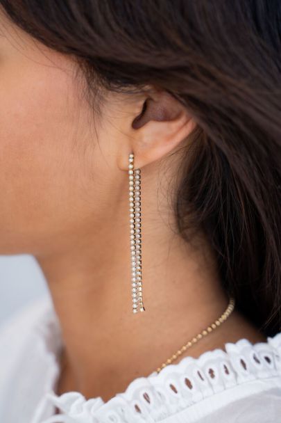 Drop earrings with faux pearls