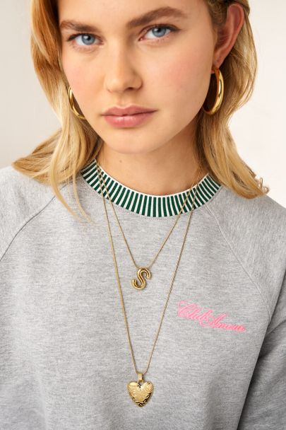 Lange ketting met gegraveerd hartje