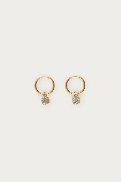 Boucles d'oreilles Love à strass carrés