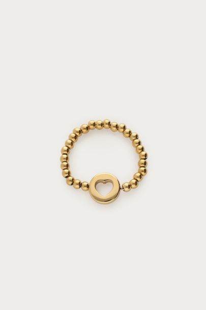 Love stretch ring met open hartje