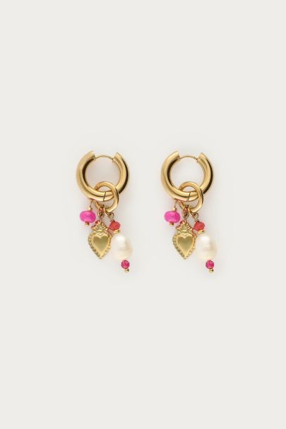 Mer earrings with beads & freshwater pearl