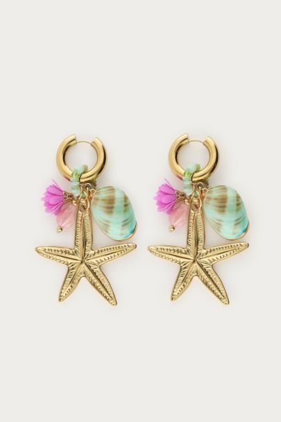 Mer Creolen mit Muschel und Seestern