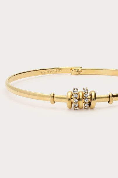 Midnight bangle met strass ringen