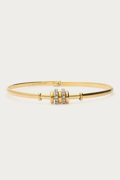 Bracelet Jonc Midnight avec anneaux en strass