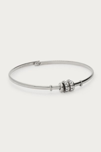 Bracelet Jonc Midnight avec anneaux en strass