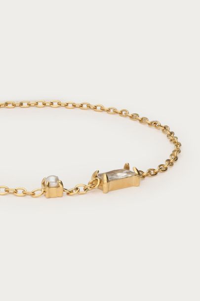  Bracelet Midnight avec strass et perle fantaisie