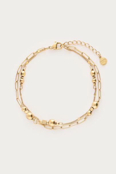 Bracelet double Midnight avec pois