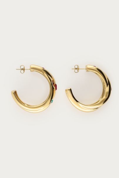 Boucles d’oreilles doubles Midnight avec strass colorés