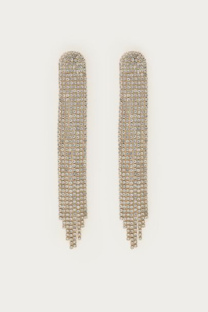 Boucles d’oreilles pendantes Midnight avec chaînes et strass