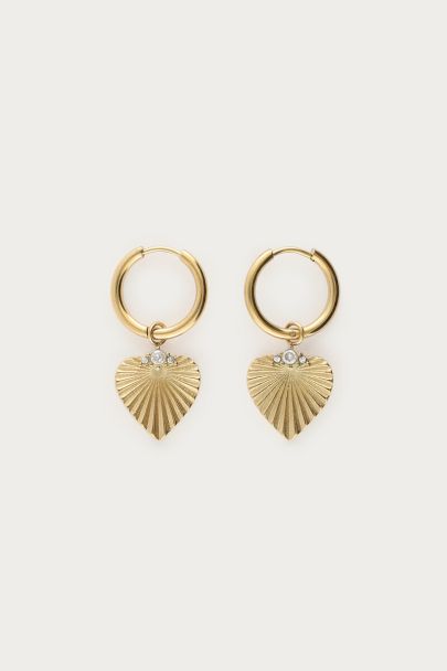 Boucles d'oreilles Midnight avec cœur rayé 