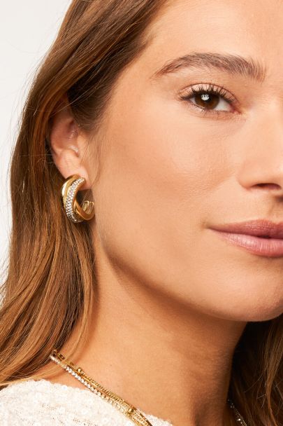 Boucles d'oreilles Midnight torsadées avec strass