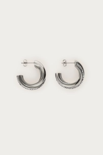 Boucles d'oreilles Midnight torsadées avec strass