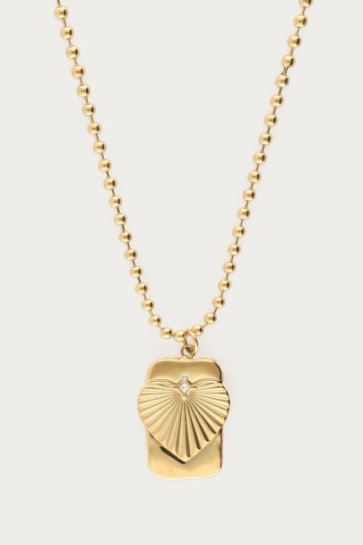 Midnight lange Statement Kette mit gestreiftem Herz