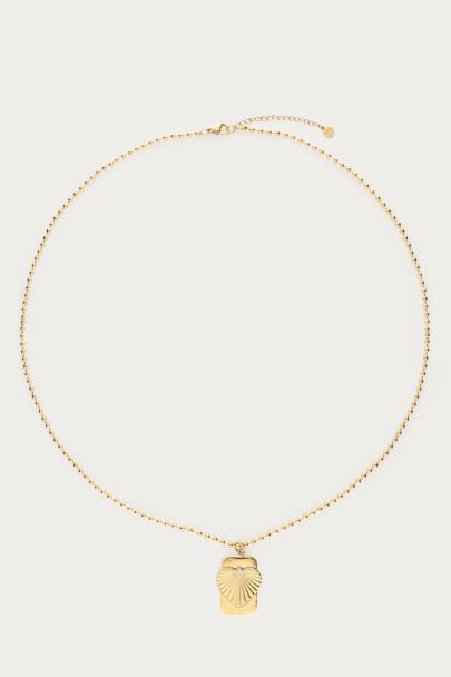 Midnight lange statement ketting gestreept hart