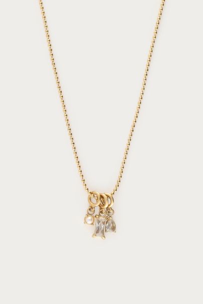 Midnight ketting met strass en imitatieparel