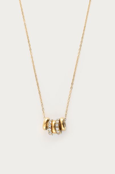 Midnight ketting met strass ringen