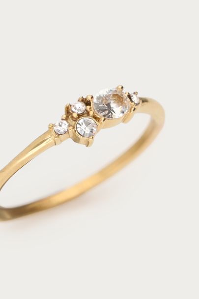 Midnight ring met fijne strass