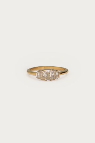 Midnight Ring mit quadratischem Strassstein