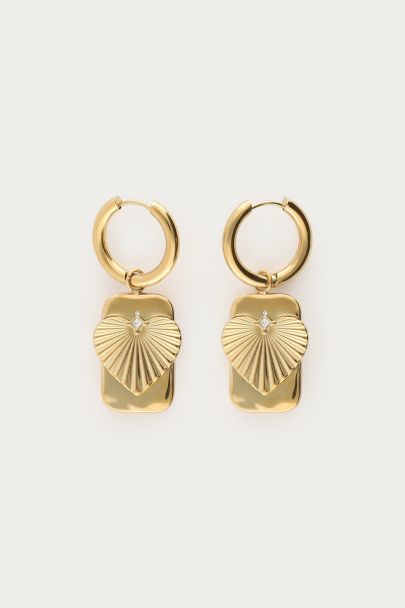 Boucles d’oreilles Midnight à cœur rayé maxi