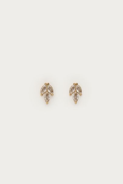 Puces d'oreilles Midnight feuille avec strass