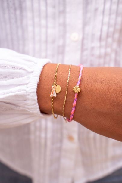 Pink mini clover bracelet 
