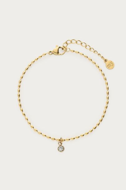Minimalist bracelet with mini rhinestone charm