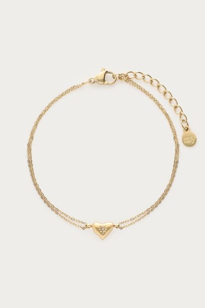 Minimalistische dubbele armband met geboortesteen