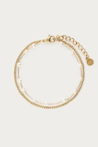 Bracelet double minimaliste avec perles fantaisies