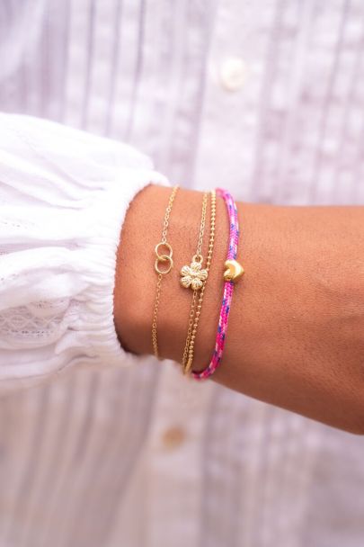 Bracelet double minimaliste avec fleur