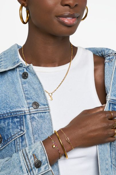 Bracelet double minimaliste avec maillon ovale