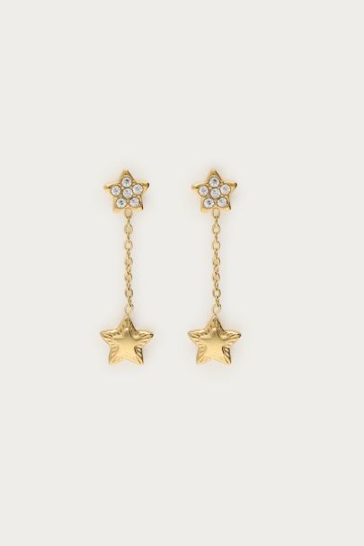Minimalist drop earrings with double star