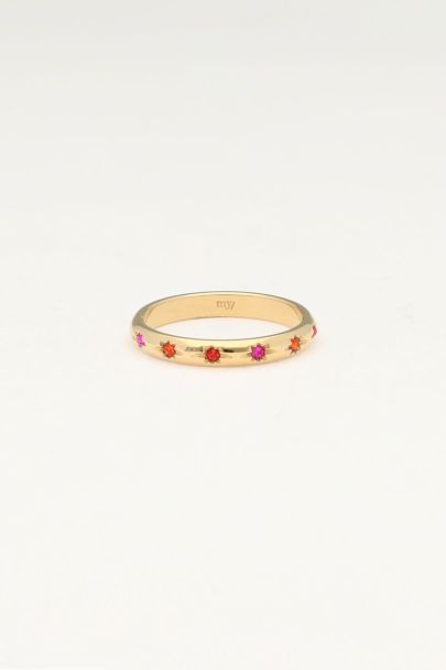 Minimalist ring with multicoloured stars | My Jewellery