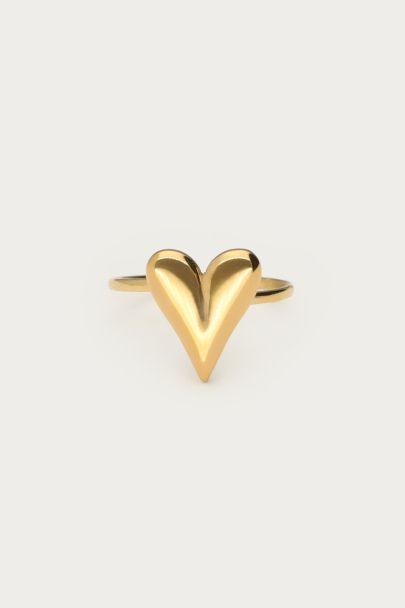 Minimalistische ring met statement hartje