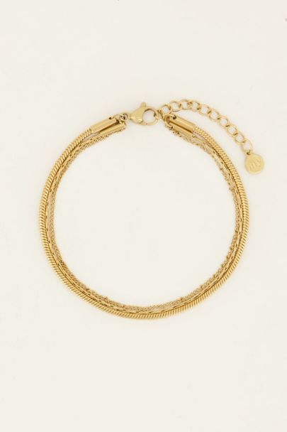 Triple bracelet à maillons minimalistes
