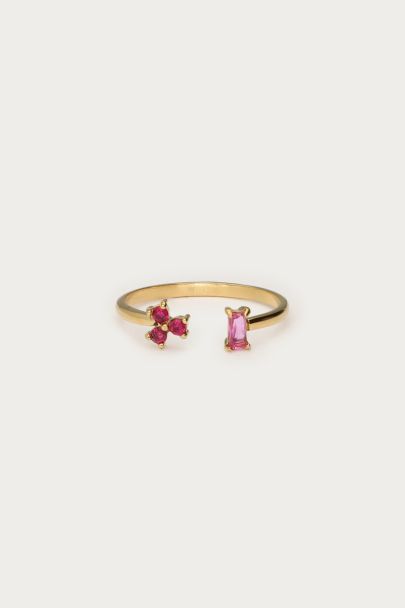 Bague minimaliste avec strass roses
